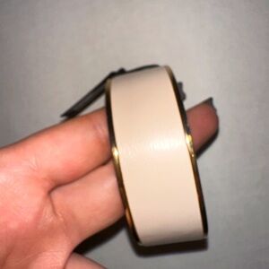 NWT nOir jewelry leather gold hinged bangle bracelet costume jewelry party
